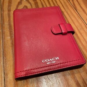 Coach Vibrant Red Leather Passport Holder